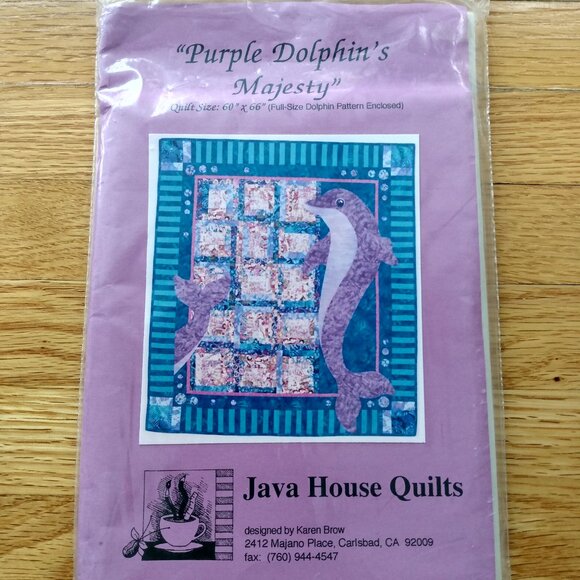 Vintage 90s Dolphin Quilt Sewing Pattern 60x66 - Picture 11 of 11